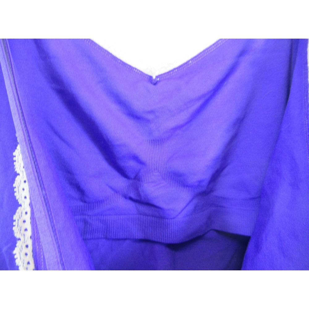 Victoria's Secret Nylon Stretch Camisole Tank Top Women XL Purple Built in Bra - Picture 5 of 6